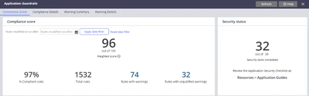 Screenshot Pega Guardrails
